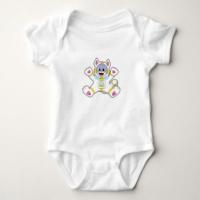 Cat as Astronaut in Costume Baby Bodysuit (Front)