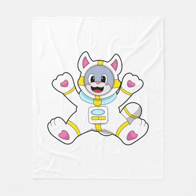 Cat as Astronaut in Costume Fleece Blanket (Front)