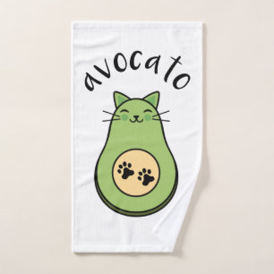 Cat as avocato hand towel