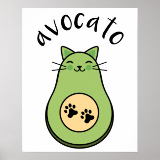 Cat as avocato poster
