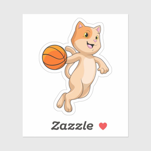Cat as Basketball player with Basketball (Sheet)