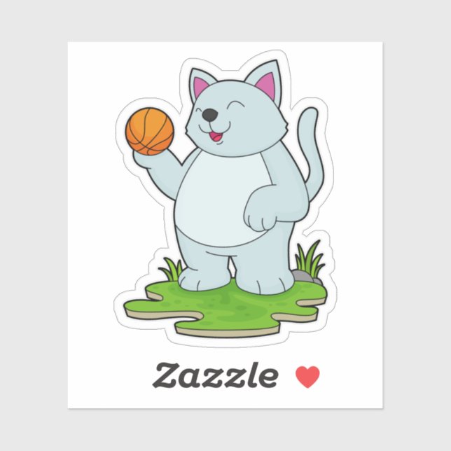 Cat as Basketball player with Basketball (Sheet)