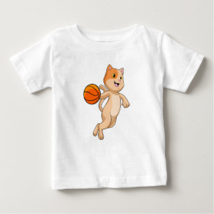 Cat as Basketball player with Basketball Baby T-Shirt