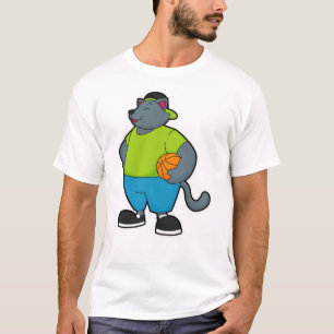 Cat as Basketball player with Basketball T-Shirt