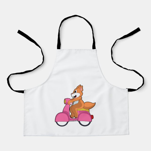 Cat as Biker with Scooter.PNG Apron (Front)