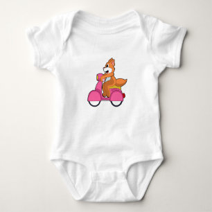 Cat as Biker with Scooter.PNG Baby Bodysuit