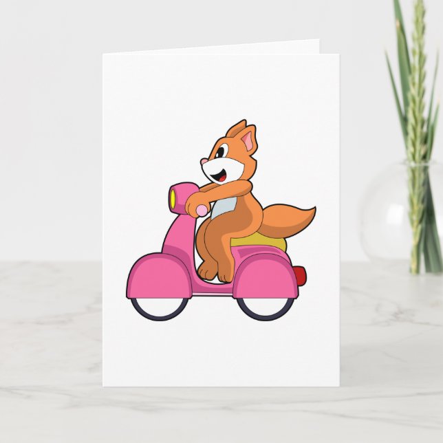Cat as Biker with Scooter.PNG Card (Front)