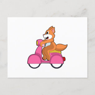 Cat as Biker with Scooter.PNG Postcard