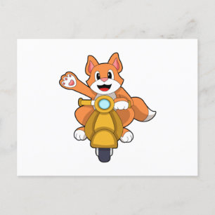Cat as Biker with Scooter.PNG Postcard