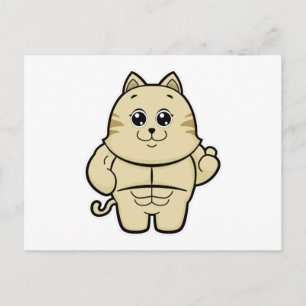 Cat as Bodybuilder with Six pack Postcard