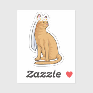 Cat as Bride with Veil