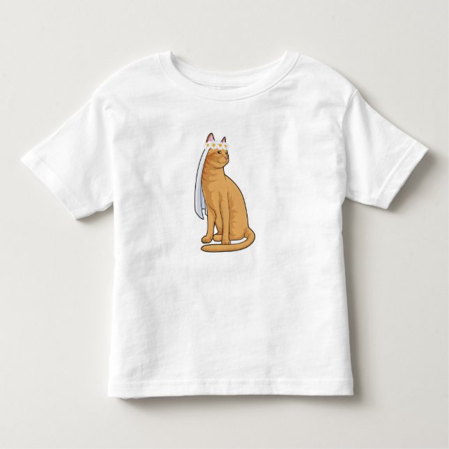 Cat as Bride with Veil Toddler T-Shirt (Front)