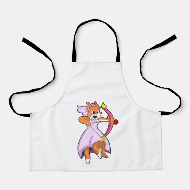 Cat as Bride with Wedding dress.PNG Apron (Front)