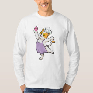 Cat as Cook with Cooking apron & Muffin T-Shirt