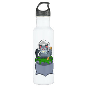 Cat as Cook with Magic potion 710 Ml Water Bottle