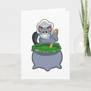 Cat as Cook with Magic potion Card