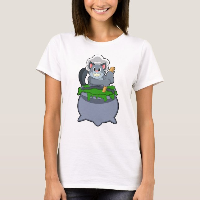 Cat as Cook with Magic potion T-Shirt (Front)