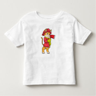 Cat as Firefighter with Ax Toddler T-Shirt