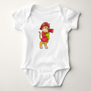 Cat as Firefighter with Axe Baby Bodysuit