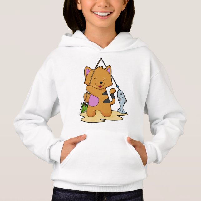 Cat as Fisher with Fishing rod & Fish (Front)