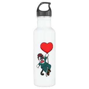 Cat as Groom with Heart Balloon 710 Ml Water Bottle