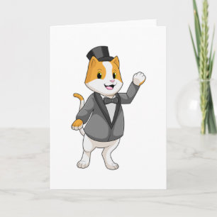 Cat as Groom with Ribbon Card