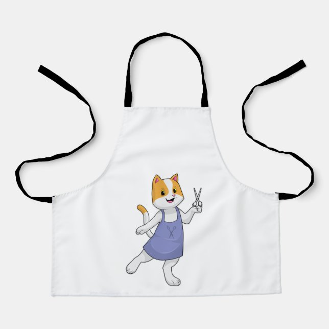 Cat as Hair stylist with Scissors Apron (Front)