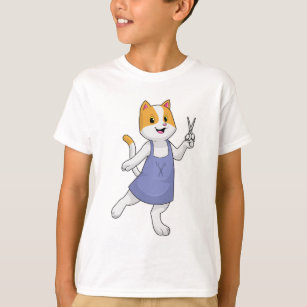 Cat as Hair stylist with Scissors T-Shirt