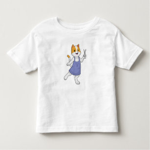 Cat as Hair stylist with Scissors Toddler T-Shirt