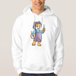 Cat as Hairdresser with Scissors Hoodie
