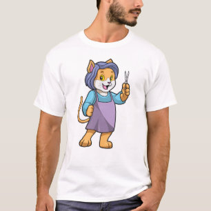 Cat as Hairdresser with Scissors T-Shirt