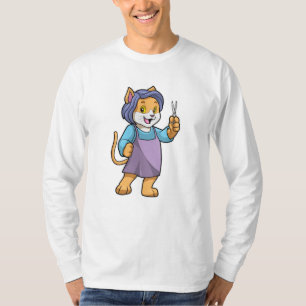 Cat as Hairdresser with Scissors T-Shirt