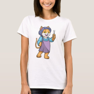 Cat as Hairdresser with Scissors T-Shirt