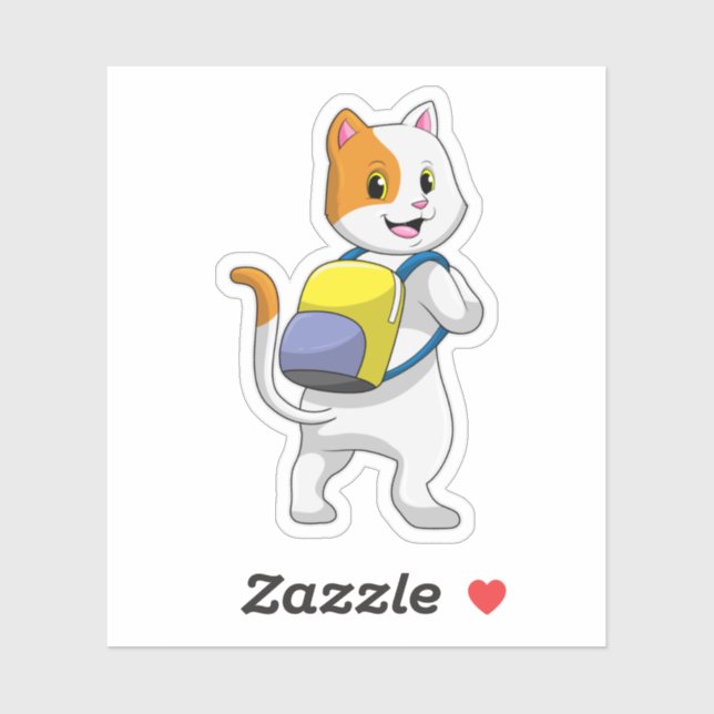 Cat as Hiker with Backpack (Sheet)