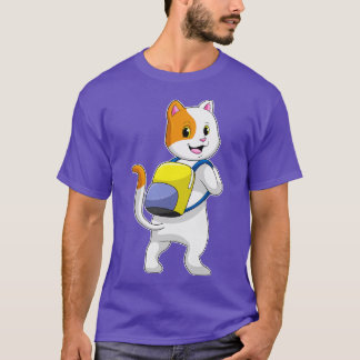 Cat as Hiker with Backpack T-Shirt