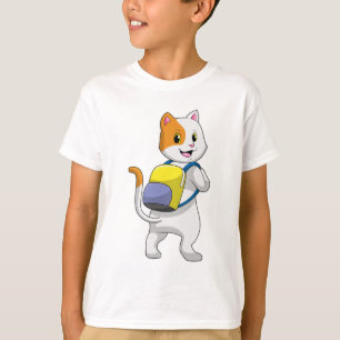 Cat as Hiker with Backpack T-Shirt