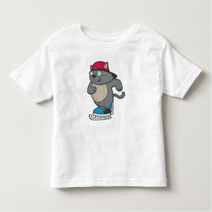 Cat as Ice Skater with Ice skates Toddler T-Shirt