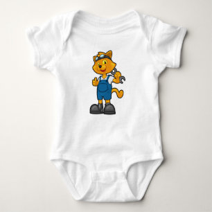 Cat as Mechanic with Spanner Baby Bodysuit