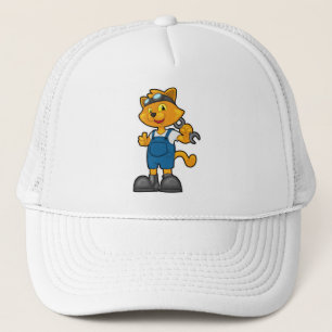 Cat as Mechanic with Spanner Trucker Hat