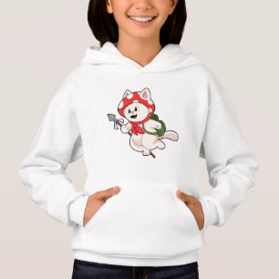 Cat as Mushroom picker with Mushroom