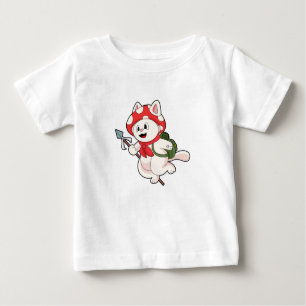 Cat as Mushroom picker with Mushroom Baby T-Shirt
