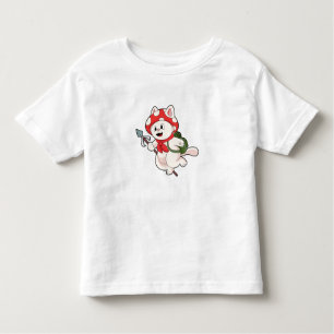 Cat as Mushroom picker with Mushroom Toddler T-Shirt