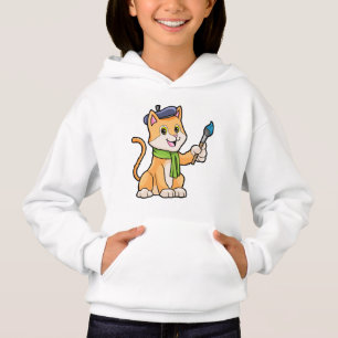 Cat as Painter with Brush & Scarf