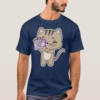 Cat as Photographer with Camera T-Shirt