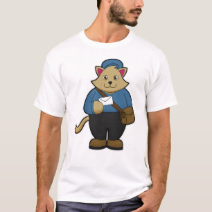 Cat as Postman with Envelope & Bag T-Shirt