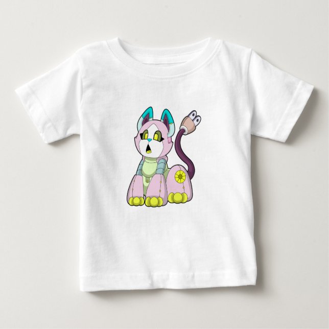 Cat as Robot Baby T-Shirt (Front)