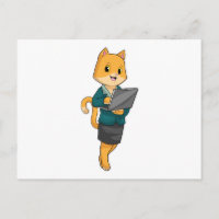 Cat as Secretary with Laptop