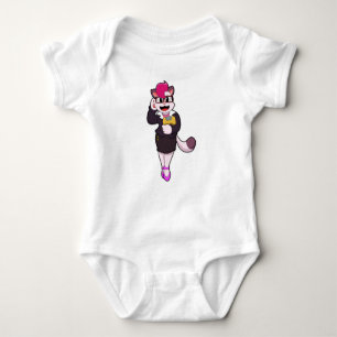 Cat as Secretary with Notepad Baby Bodysuit