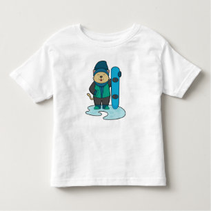 Cat as Snowboarder with Snowboard Toddler T-Shirt