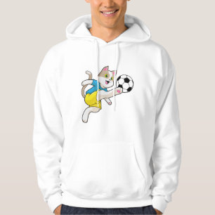 Cat as Soccer player with Soccer ball Hoodie